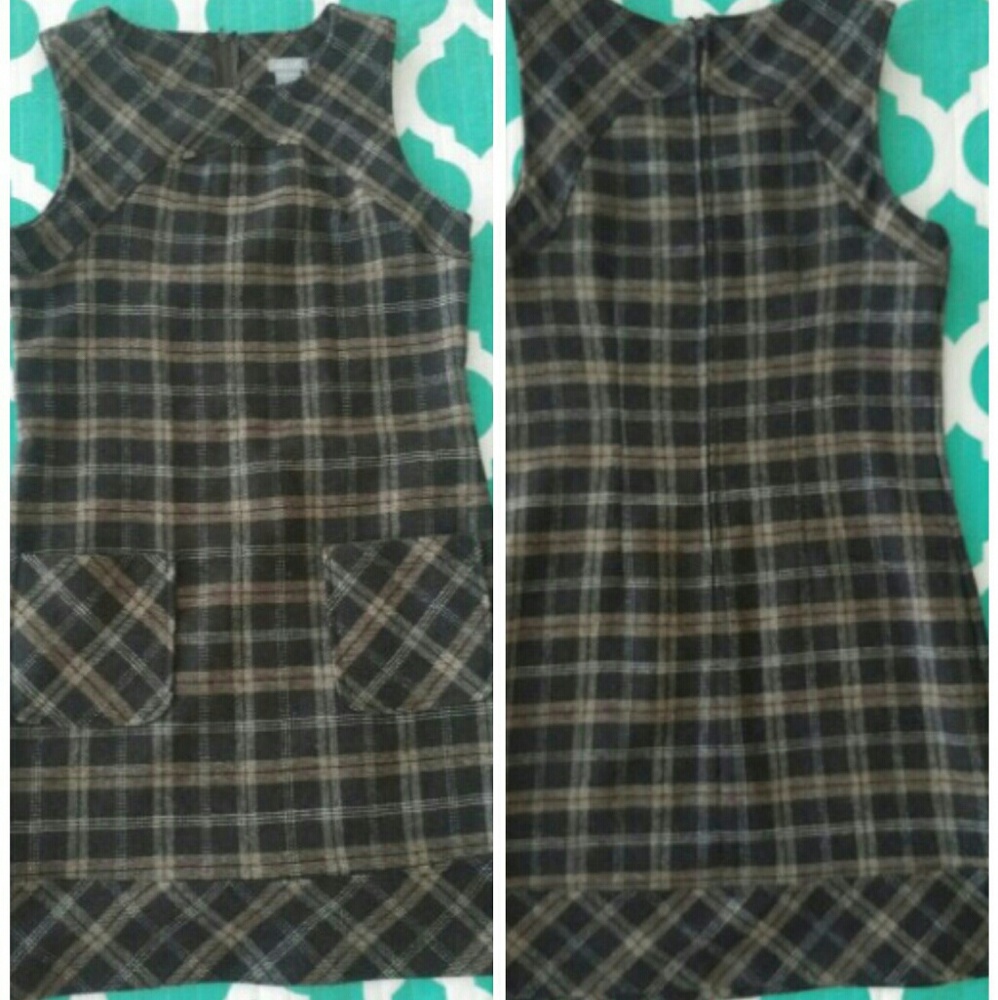 Wool Shift Dress with Pockets